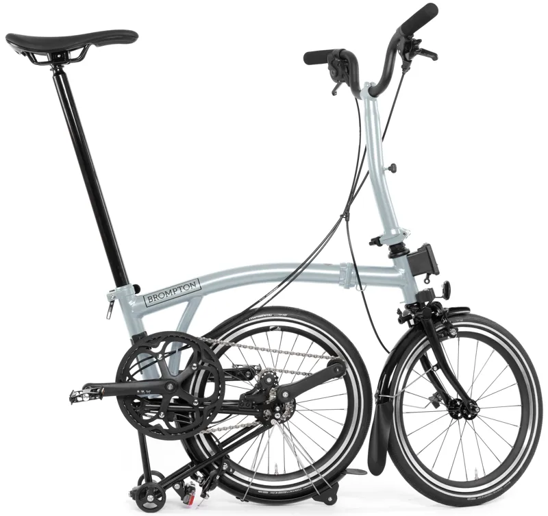 Brompton P Line Urban Folding Bike 2024 in Lunar Ice-2